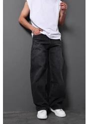 Slatra Men's Anthracite Cotton Baggy Trousers