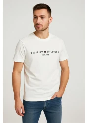 Tomy Crew Neck Embroidered T-Shirt White Tommy