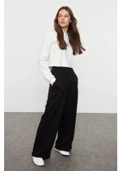 Trendyol Collection بنطال أسود واسع الساق بخصر عالٍ للغاية - TWOAW25PL00026