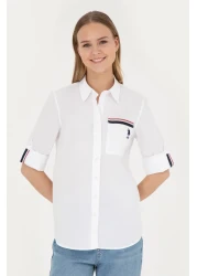 U.S. Polo Assn. White Long Sleeve Women's Shirt -50283571-VR013