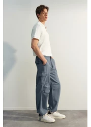 Trendyol Collection Navy Blue Limited Edition - Tie-Up Cargo Trousers Tmnss23Pl00035
