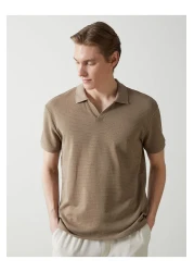 LC Waikiki Lcw Vision Polo Neck Short Sleeve Combed Cotton Men's T-Shirt