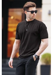 Madmext Men's Black T-Shirt 5684