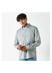 Lee Cooper Solid Shirt with Pocket and Long Sleeves