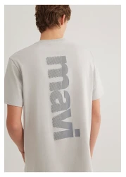Mavi Logo Back Printed Gray T-Shirt Loose Fit / Loose Relaxed Cut 0612522 -70074