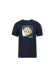 Timberland Ss Fabric Graphic Tee Men's Casual T-Shirt Tb0a26t34331 Navy