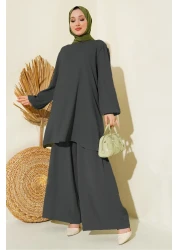 Bigdart Anthracite Women's Tunic and Trousers Set - 6663