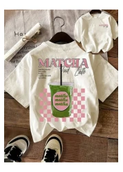 Touz Moda Matcha Printed Unisex Oversize T-Shirt