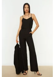 Trendyol Collection Wide Leg Black Woven Trousers - Twoaw21Pl0332