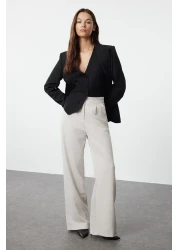 Trendyol Collection Wide Leg Beige Woven Trousers - TWOAW22PL0139