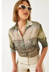 Bianco Lucci Women Color Transition Chiffon Fabric Regular Regular Fit Woven Shirt 60394 60271046