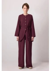 Touche Prive Biye Belted Viscose Jacket Pants Suit