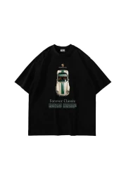 Sekizbiraltı Forever Classic Printed Oversize Unisex Black Tshirt