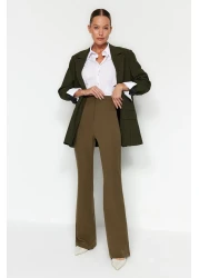 Trendyol Collection Khaki Spanish Leg Flare Woven Fabric Trousers Tofaw19Bb0581