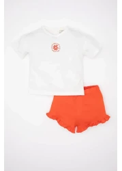 Defacto Orange Baby Girl Set - Bottom & Top Z9307A2/Og566