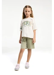 U.S. Polo Assn. قاعدة. بولو أسن. بدلة برمودا بيضاء للبنات