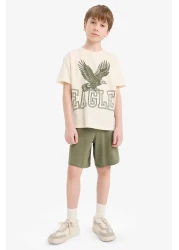 Defacto Boys' 2-Piece Set Printed Short Sleeve T-Shirt Shorts E8826A825Hs
