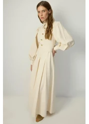 Touche Prive Pleated Shirt Collar Dress