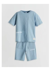 LC Waikiki Crew Neck Printed Boys' T-Shirt and Shorts Pack of 2
