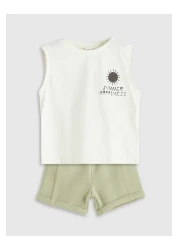 LC Waikiki Printed Baby Boy Undershirt and Shorts 2-Pack