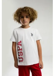 U.S. Polo Assn. قاعدة. بولو أسن. بدلة برمودا بيضاء للأولاد