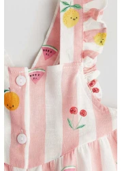 H&M Flounce-trimmed Cotton Dress
