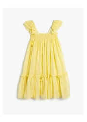 Koton Square Neck Ruffle Detailed Sling Dress