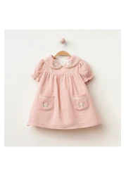 My Lusa Baby Floral Embroidered Muslin Baby Girl Dress
