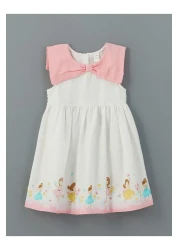 LC Waikiki Crew Neck Ribbon Detailed Girl's Dress (S5)