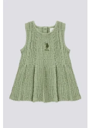 U.S. Polo Assn. Green Sleeveless Baby Girl Dress - 50303787 -vr090