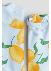 H&M 2-piece printed sweatshirt set