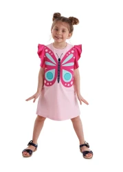 MSHB&G Girl's Pink Butterfly Summer Ruffle Dress