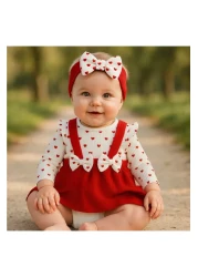 By Murat Baby Girl 100% Cotton Dress Gilet-Skirt Set Cotton Heart Bow Bandana Is a Day in the Life of a Expert Set