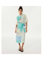 Twist Pattern Mix Skirt