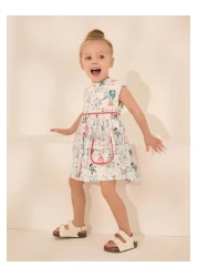 Next Baby فستان بأكمام قصيرة وطبعة بحرية من القطن بنسبة 100%