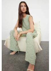 Trendyol Collection Mint Wrapped Woven Blouse-Pant Set Twoss24Au00132