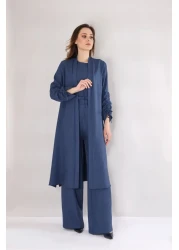 Know Women's Indigo Blue Pants Kimono Caftan Set