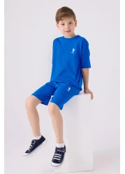 U.S. Polo Assn. بدلة برمودا لون أزرق للأولاد