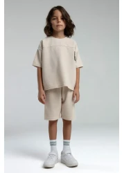 Rolypoly Boy's Cream Bermuda Suit