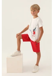 U.S. Polo Assn. يو اس بولو اسنطقم شورت تي شيرت للأولاد مرخص من Crayons Art