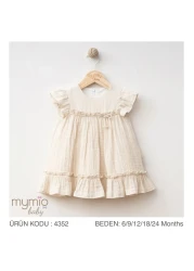 Mymio فستان Barbosa Mymio Muslin Linen للفتيات الصغيرات مبطن أنيق للموسم الجديد
