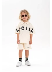 MİNİKO KİDS Laciel Paris Printed Collar Shorts Cotton Suit