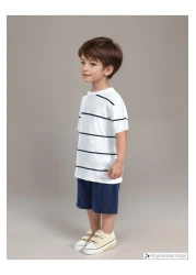 LC Waikiki LCW Crew Neck Printed Baby Boy T-Shirt and Shorts 2 Pieces Set