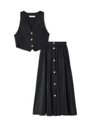 Touche Prive Kupra Vest and Skirt Set