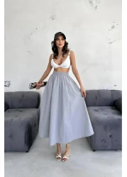 İLKCET MODA تنورة نسائية فضفاضة من قماش المظلة