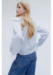 H&M Tie-detail cotton blouse