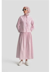 Armine Pink Striped Pleat Set - 24K6851