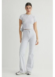Trendyol Collection Gray Melange Fitted Body Length Matching Elastic Interconnecting Girdle