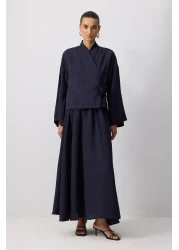 Touche Prive Flower Detail Modal Jacket Skirt Set