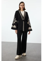 Trendyol Modest Double Breasted Collar Embroidered Belted Knitwear Suit - Tctaw25Us00095